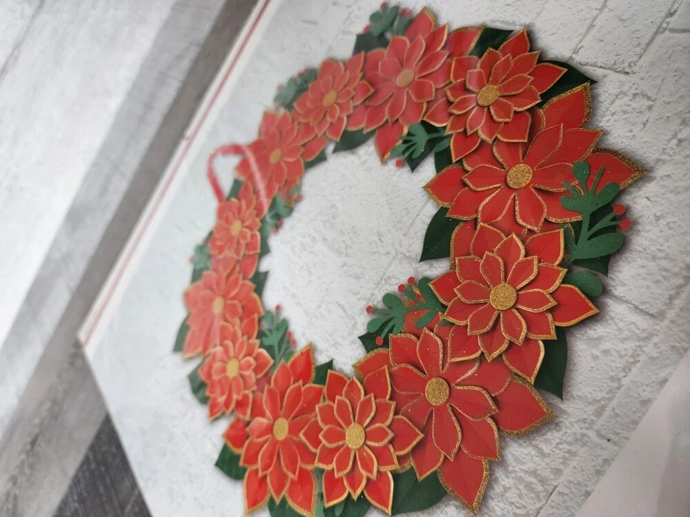 Recollections Christmas Wreath Paper Quilling Kit Sealed. 13.5 Poinsettia SEALED